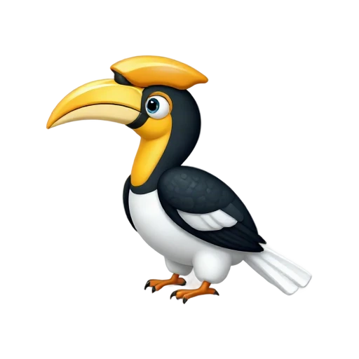 Hornbill with oversized curved bill emoji