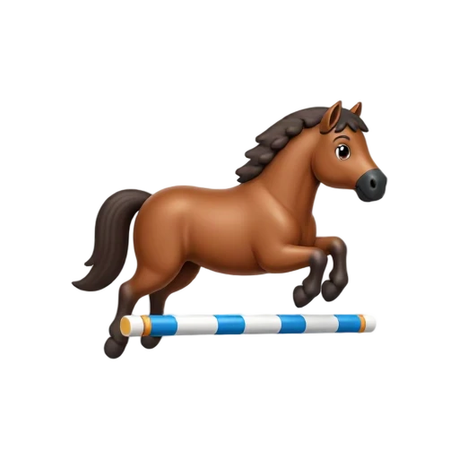 Horse clearing a show jump emoji
