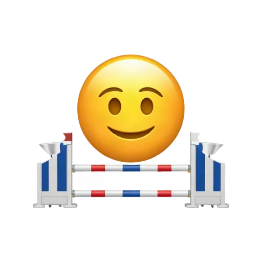 Horse jump standards with striped rail emoji