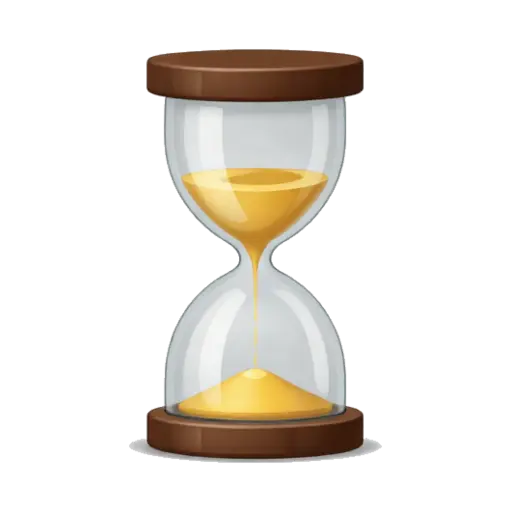 Hourglass with golden sand