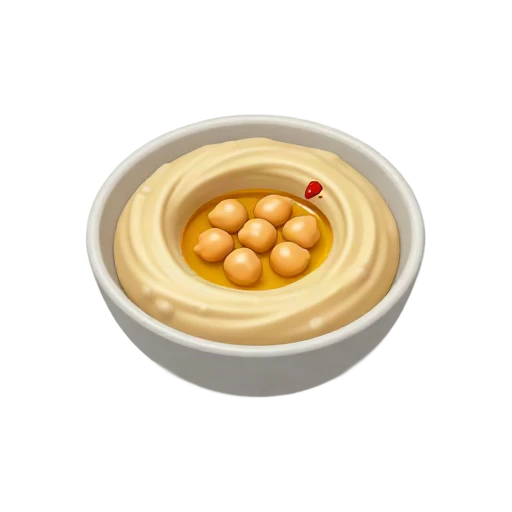 Hummus bowl with chickpeas emoji