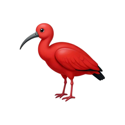 Scarlet ibis with curved beak emoji