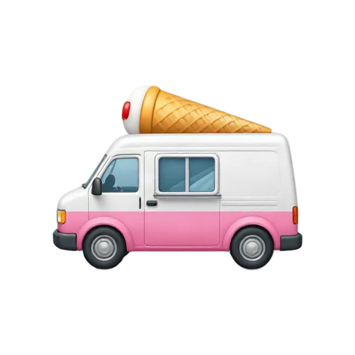 Ice Cream Truck with side serving window and large decorative ice cream cone on roof