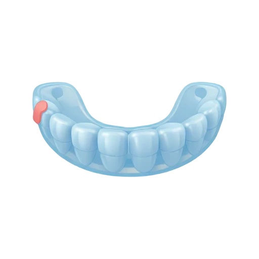 Clear hockey mouthguard with a small strap