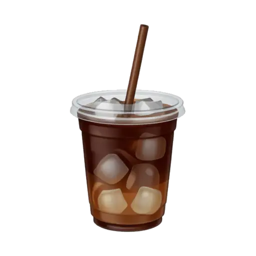 Plastic cup of iced coffee with milk and ice