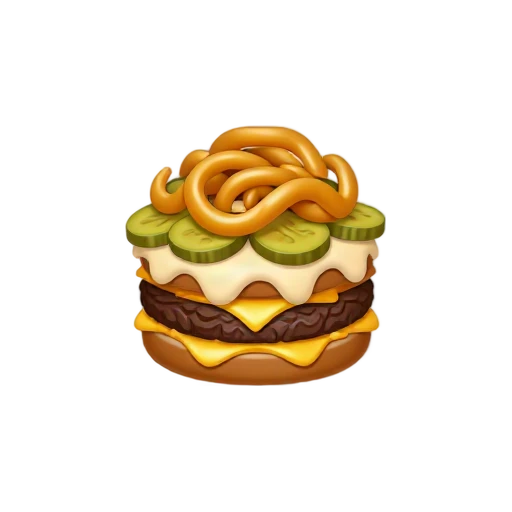 Cheeseburger with grilled onions pickles and creamy spread