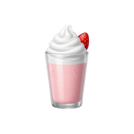 Pink strawberry milkshake with whipped topping