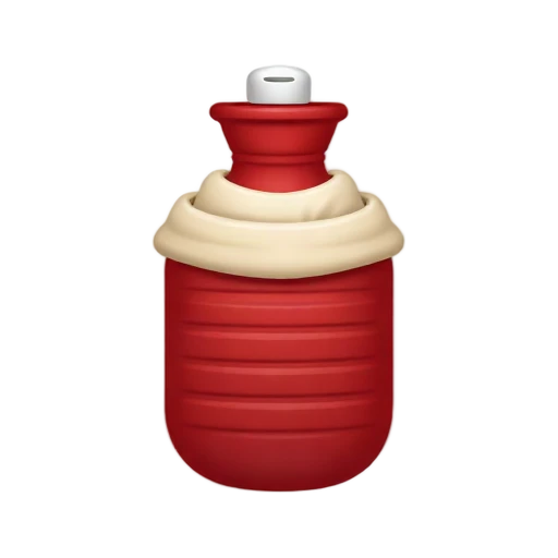 Red ribbed hot-water bottle with screw cap