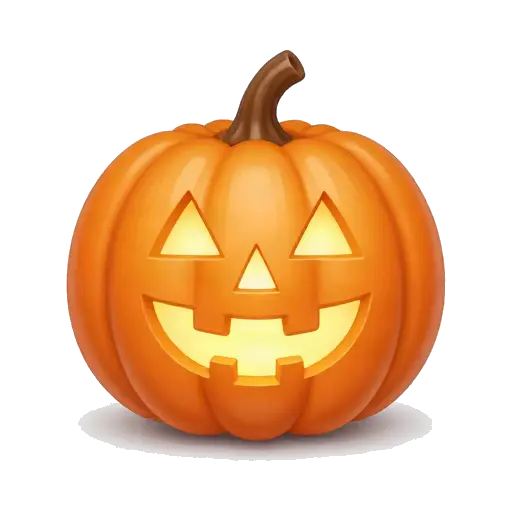 Smiling orange jack o lantern