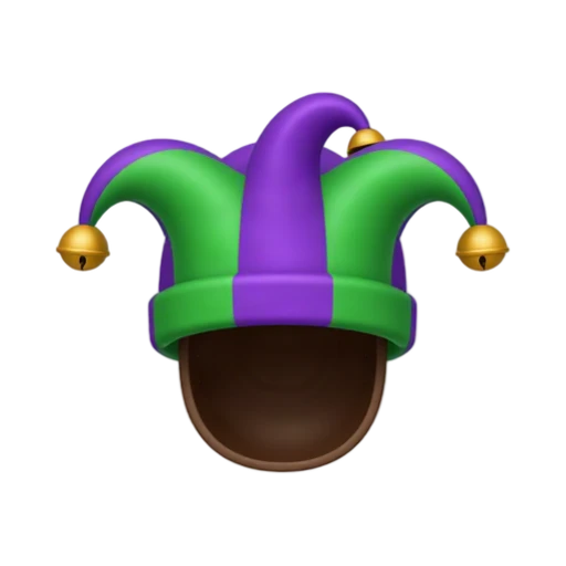 Three-point jester hat with bells emoji