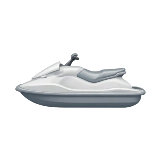 Jet Ski with pointed streamlined hull and raised handlebars