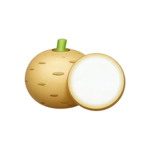 Jicama tuber with white cut surface emoji