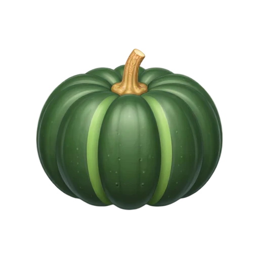 Dark green Japanese kabocha squash with pale stripes