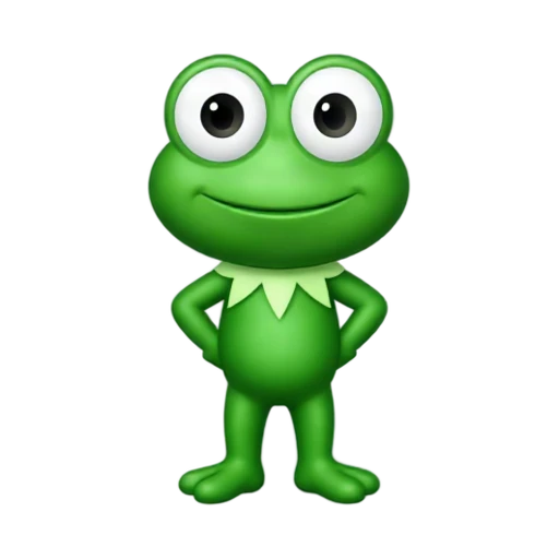Green frog character with pointed collar emoji