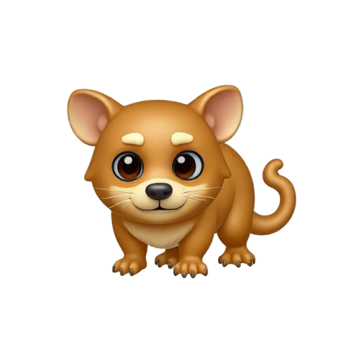 Golden kinkajou with curling tail emoji