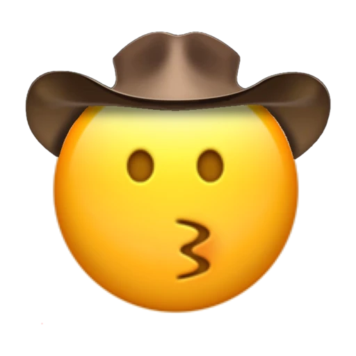 Kissing Cowboy on a transparent background with a brown cowboy hat.