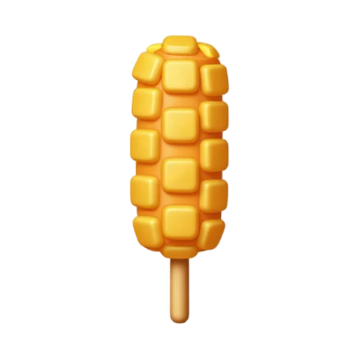 Korean corn dog coated in golden potato cubes on a stick