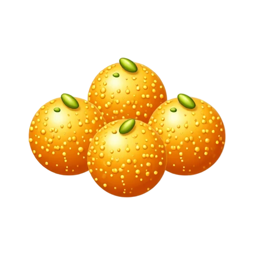 Golden round Indian laddu sweets with granular texture and pistachio garnish