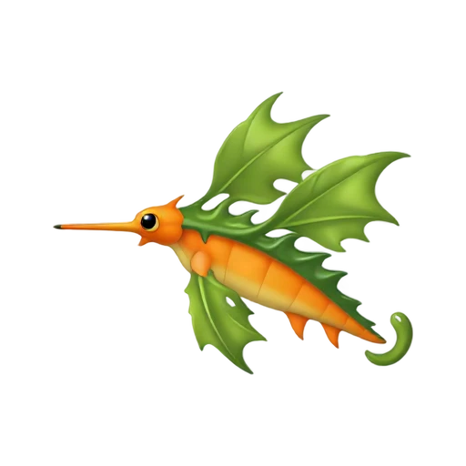 Leafy seadragon with leaf appendages emoji