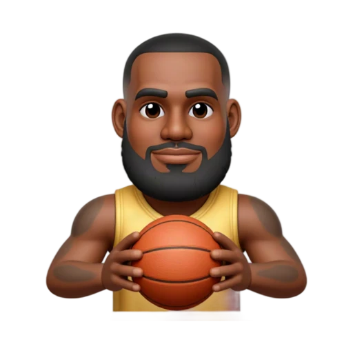 LeBron James holding one orange basketball at his chest with both hands, wearing a plain gold sleeveless basketball jersey with no lettering