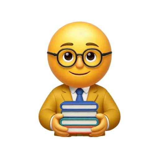 Librarian holding three books