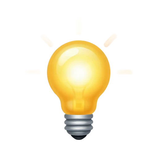 Glowing yellow light bulb