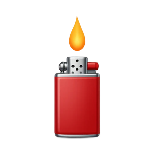 Small pocket lighter with metal spark wheel and a teardrop flame