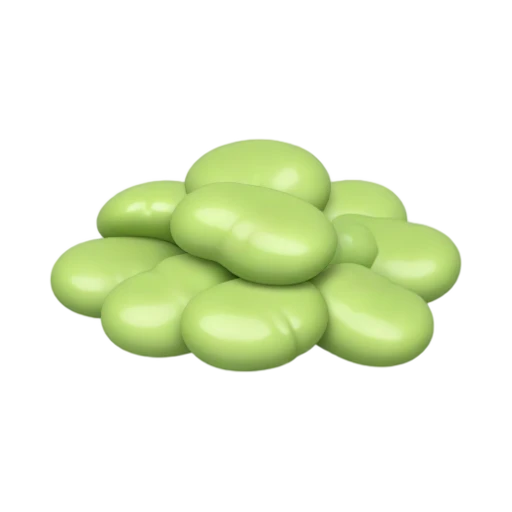 Pale green flat lima beans with smooth broad shapes