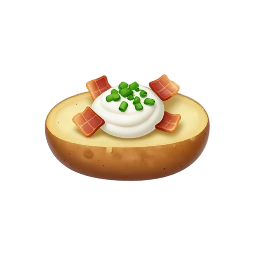 Loaded baked potato with sour cream and bacon