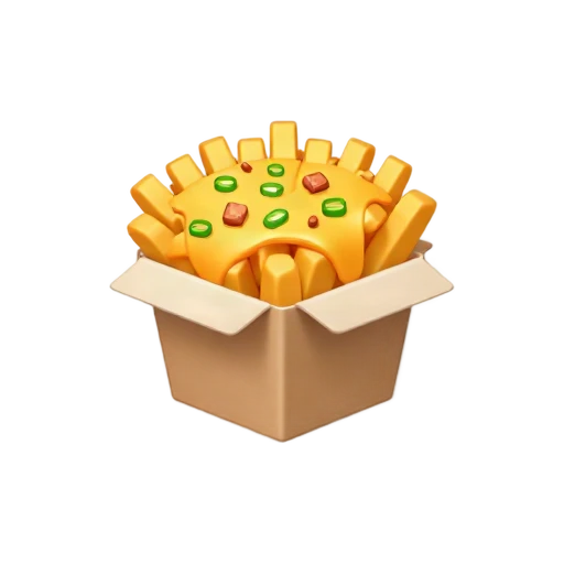 Loaded fries with cheese and toppings emoji