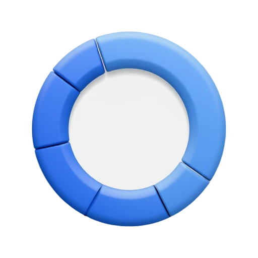 Loading with segmented circular ring and progressively fading blue segments