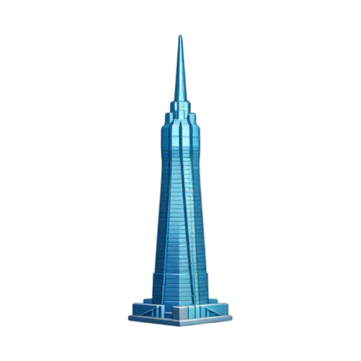 tall tapered glass skyscraper and curved needle-like crown, depicting Lotte World Tower.