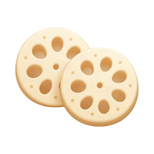 Lotus root cross sections with open holes emoji