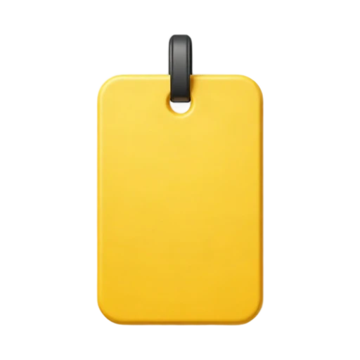 Blank yellow luggage tag
