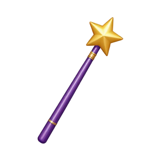 Violet magic wand with gold star tip