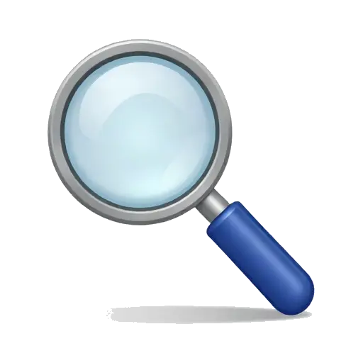 Magnifying glass with blue handle