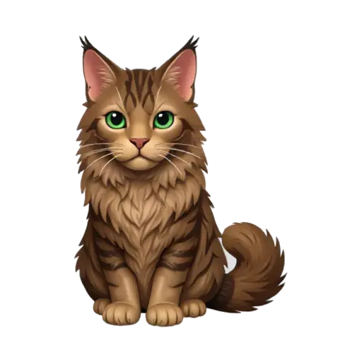 Fluffy Maine Coon cat sitting