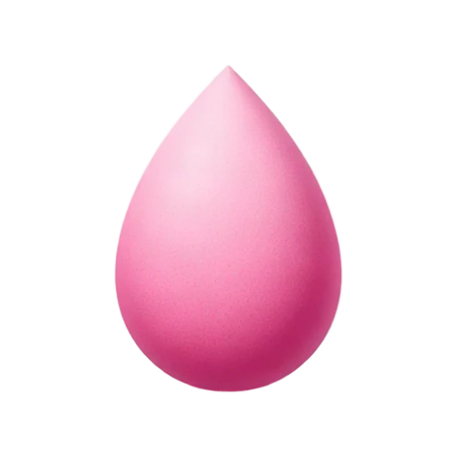 Teardrop makeup sponge with pointed tip and rounded base