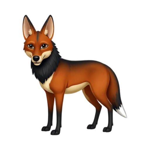 Tall maned wolf with black legs emoji