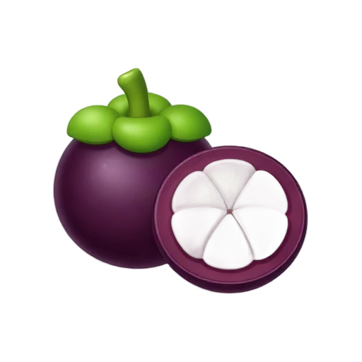 Purple mangosteen with white segmented cut interior emoji