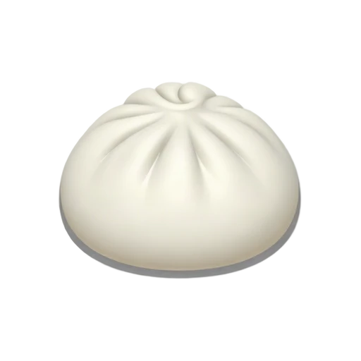 Fluffy white mantou bun emoji