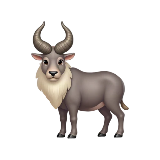 Markhor goat with corkscrew horns emoji