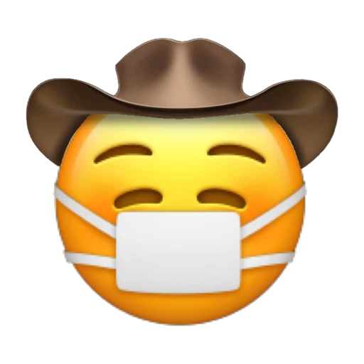 Mask Cowboy on a transparent background with a brown cowboy hat.