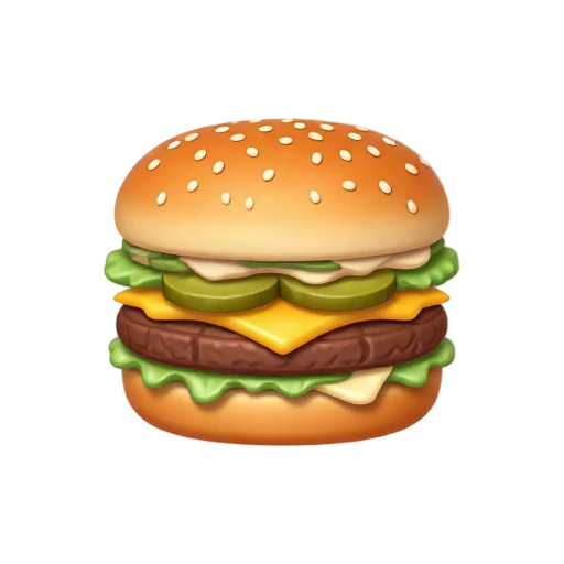 Double-decker sesame burger with two patties and a middle bun layer