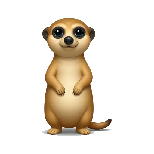 Sandy brown meerkat standing upright