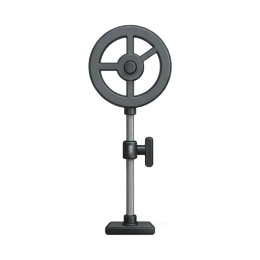 Metal Detector with large circular search coil and long angled shaft
