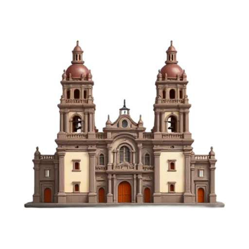 broad stone cathedral facade and paired bell towers, depicting Mexico City Metropolitan Cathedral.