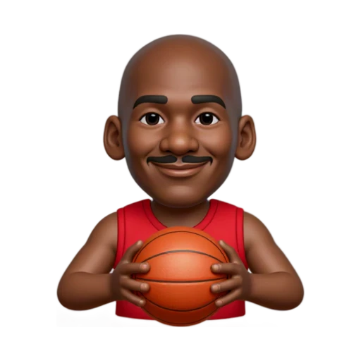 Michael Jordan, holding one orange basketball at his chest with both hands, wearing a plain red sleeveless basketball jersey with no lettering