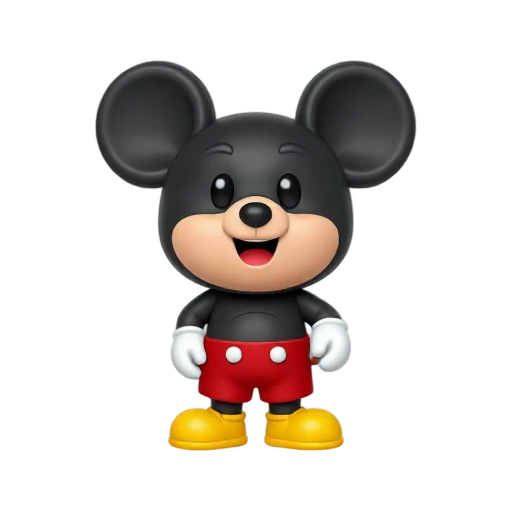 Black-eared cartoon mouse waving emoji