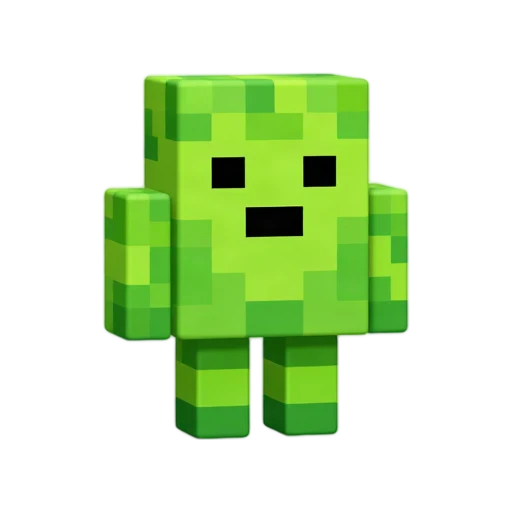 Green pixelated Minecraft creeper character emoji